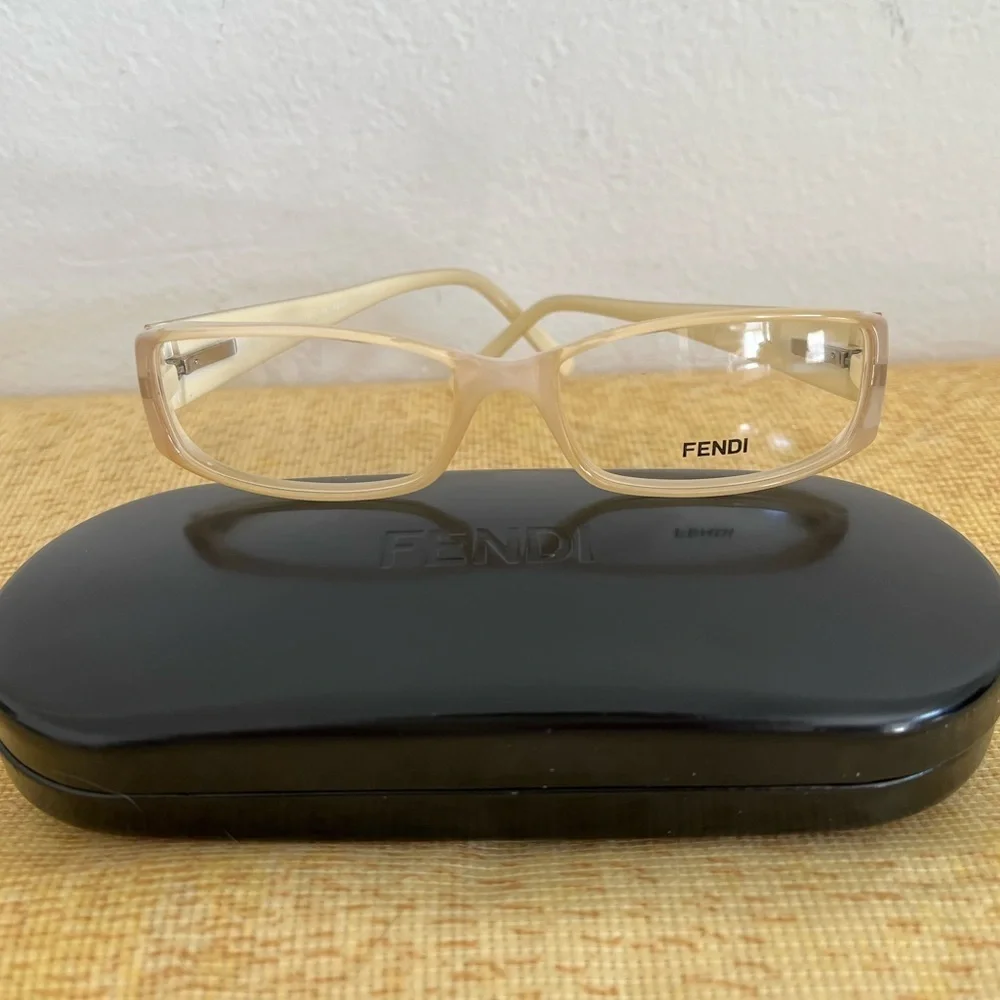 FENDI Readers Opague Cream Framed Sparkling Fendi Logo BNWOT